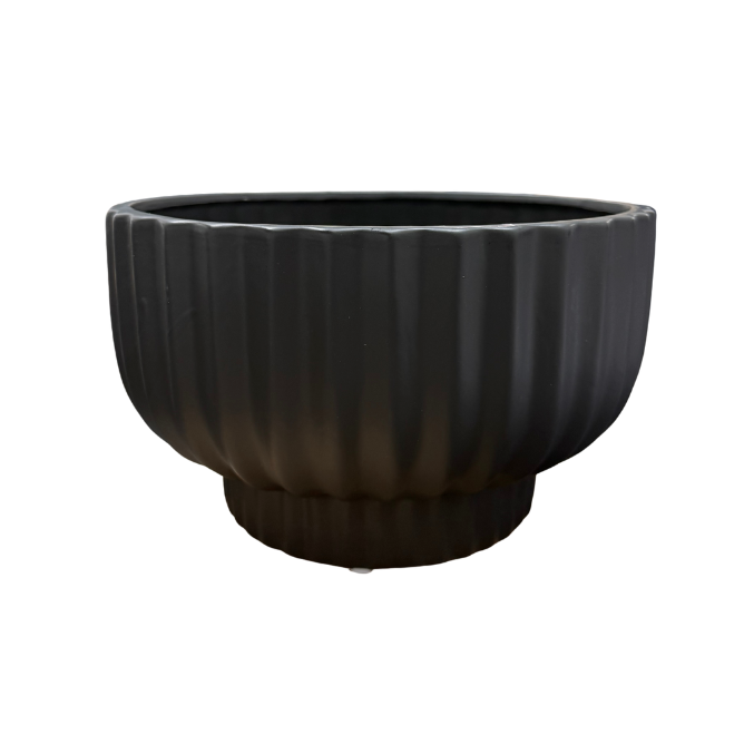 Ceramic Ribbed Vase 6"x10"