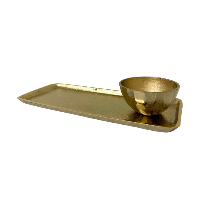 Gold Metal Serving Tray
