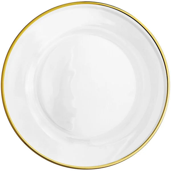 Round Gold Rim Glass Charger Plate