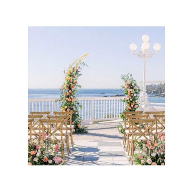 Arch Flower Stand, Curved Metal Design