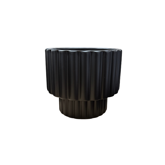 Ceramic Ribbed Vase 5"