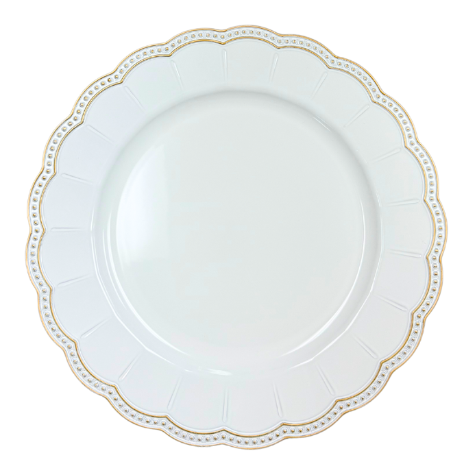 White Gold Rim Charger Plate