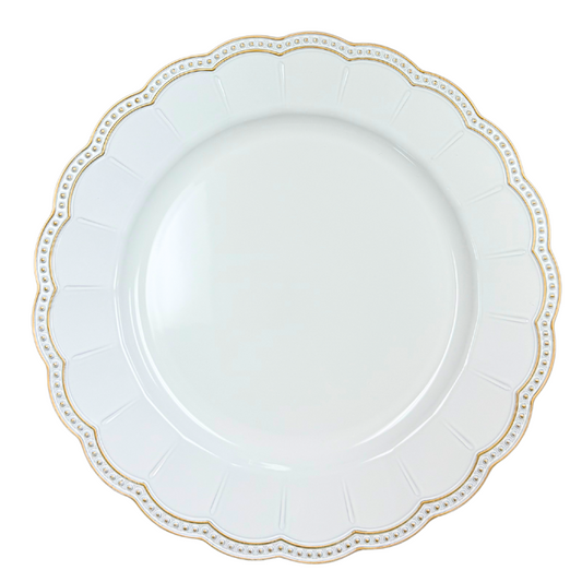 White Gold Rim Charger Plate