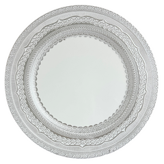White with Silver Lace Rim Charger Plate