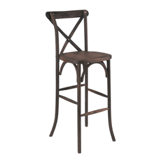 Fruitwood Cross Back Barstool