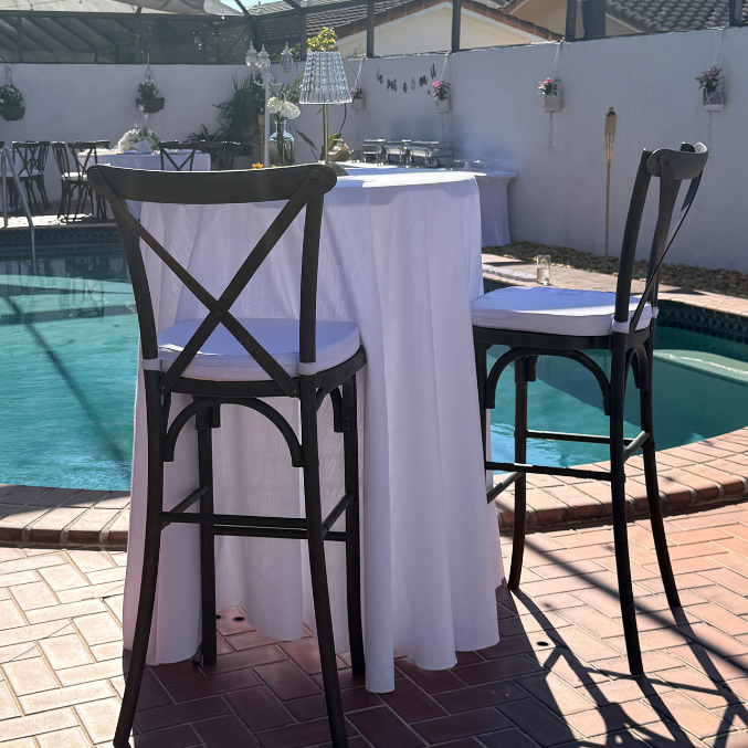 Fruitwood Cross Back Barstool