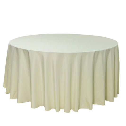Round Polyester Tablecloth 120" (Ivory)