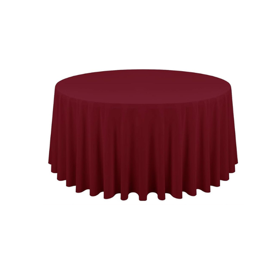 Round Polyester Tablecloth 120" (Burgundy)