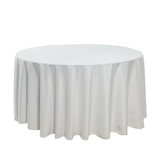 Round Polyester Tablecloth 120" (White)