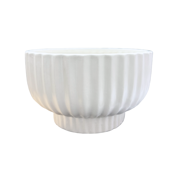 Ceramic Ribbed Vase 6"x10"