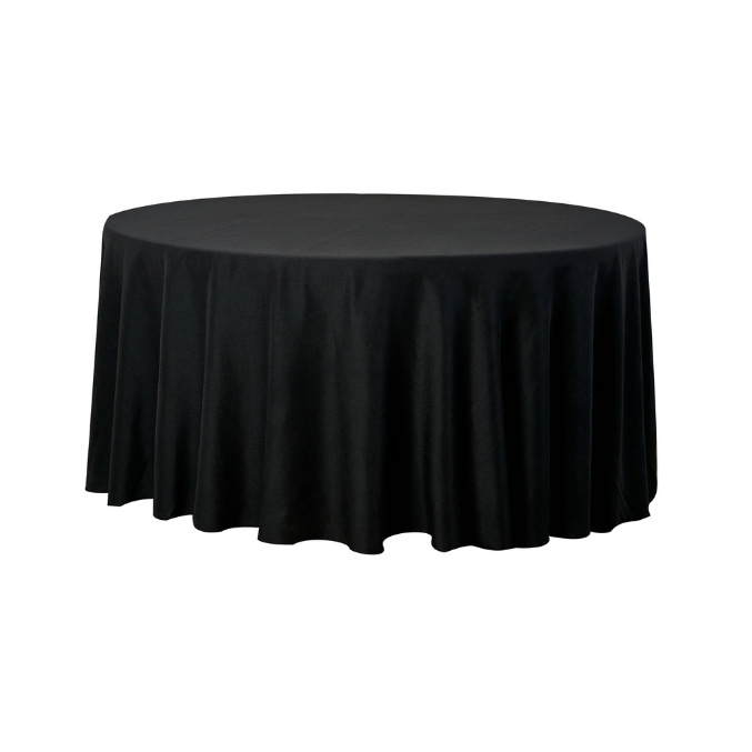 Round Polyester Tablecloth 120" (Black)