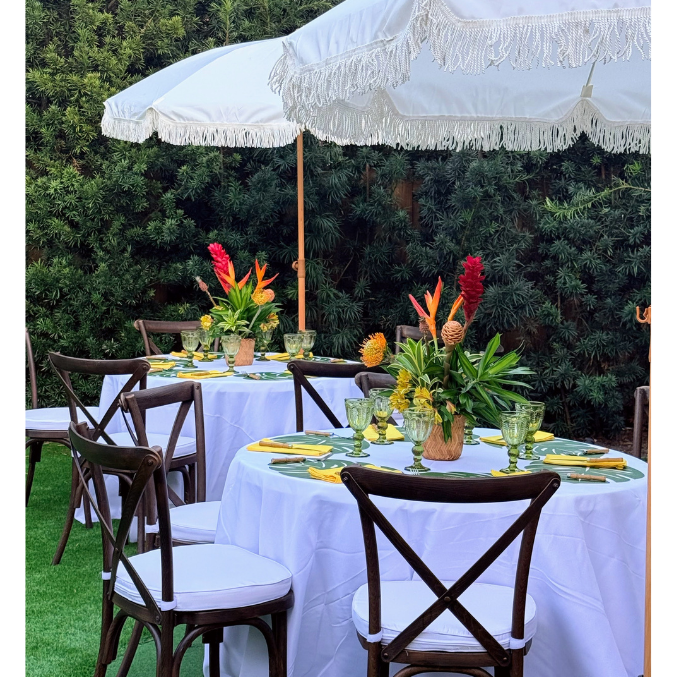 Decorative Patio Umbrella (White)