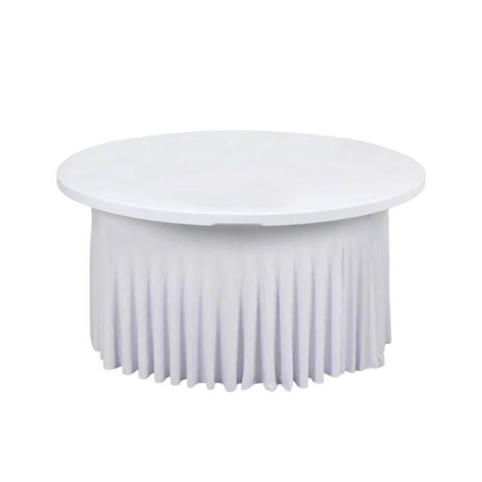 Spandex & Fitted Round Tablecloths (White)