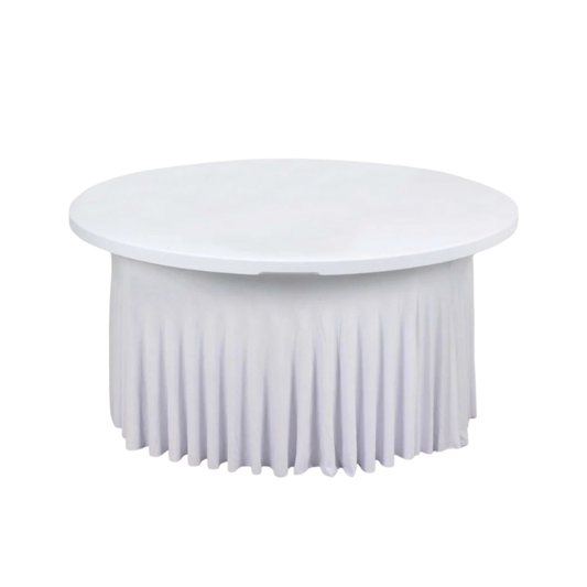 Spandex & Fitted Round Tablecloths (White)